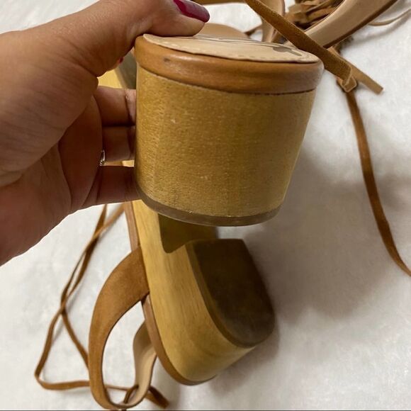 Sam Edelman Brown Wrap Me Heels Sandals Tassels Jenna - Picture 7 of 11